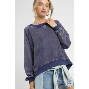 Umgee Mineral Wash French Terry Sweatshirt
